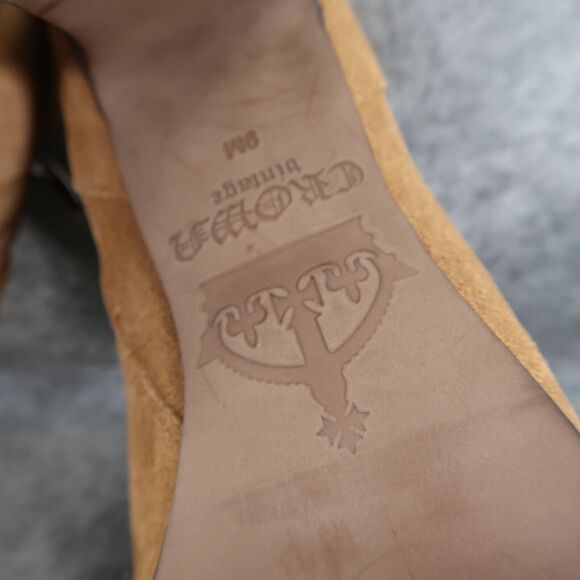 Crown Vintage Shoes Womens 9 Bootie Block Heel Fashion Western Leather Classic - Picture 14 of 16